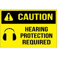 Caution - Hearing Protection Required Sign Caution - Hearing Protection Required Sign